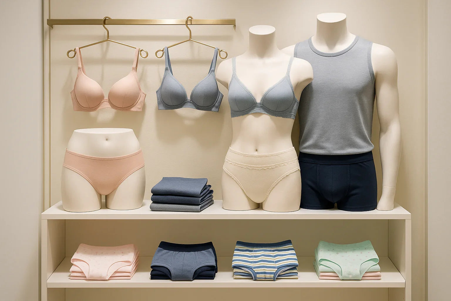 Collection lingerie homme, femme & enfant