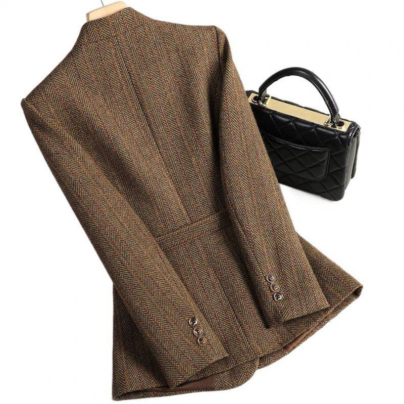 Blazer Laine Femme Sophistiqué Élégant