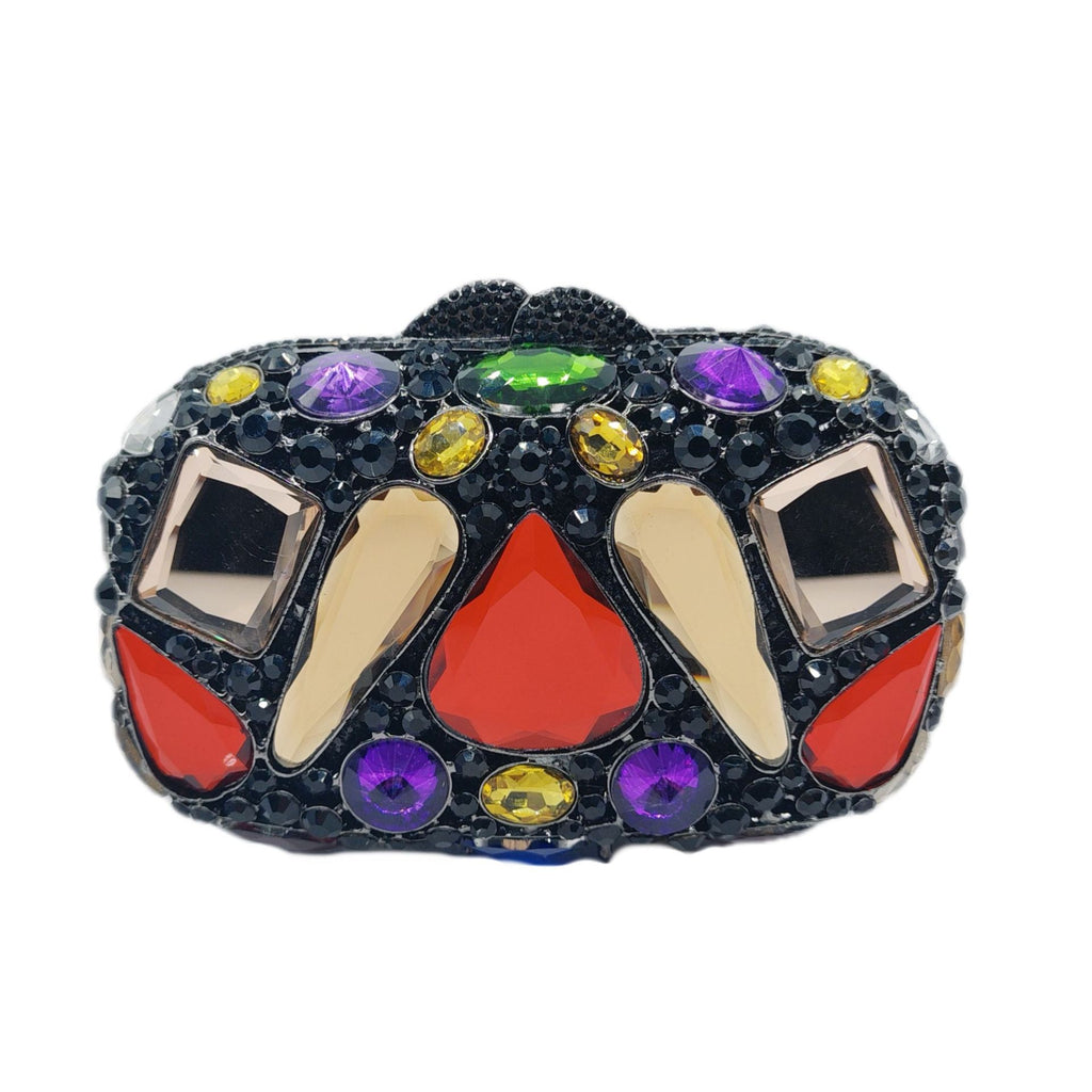 Pochette cristal diamant incrusté, chic pour femmes.