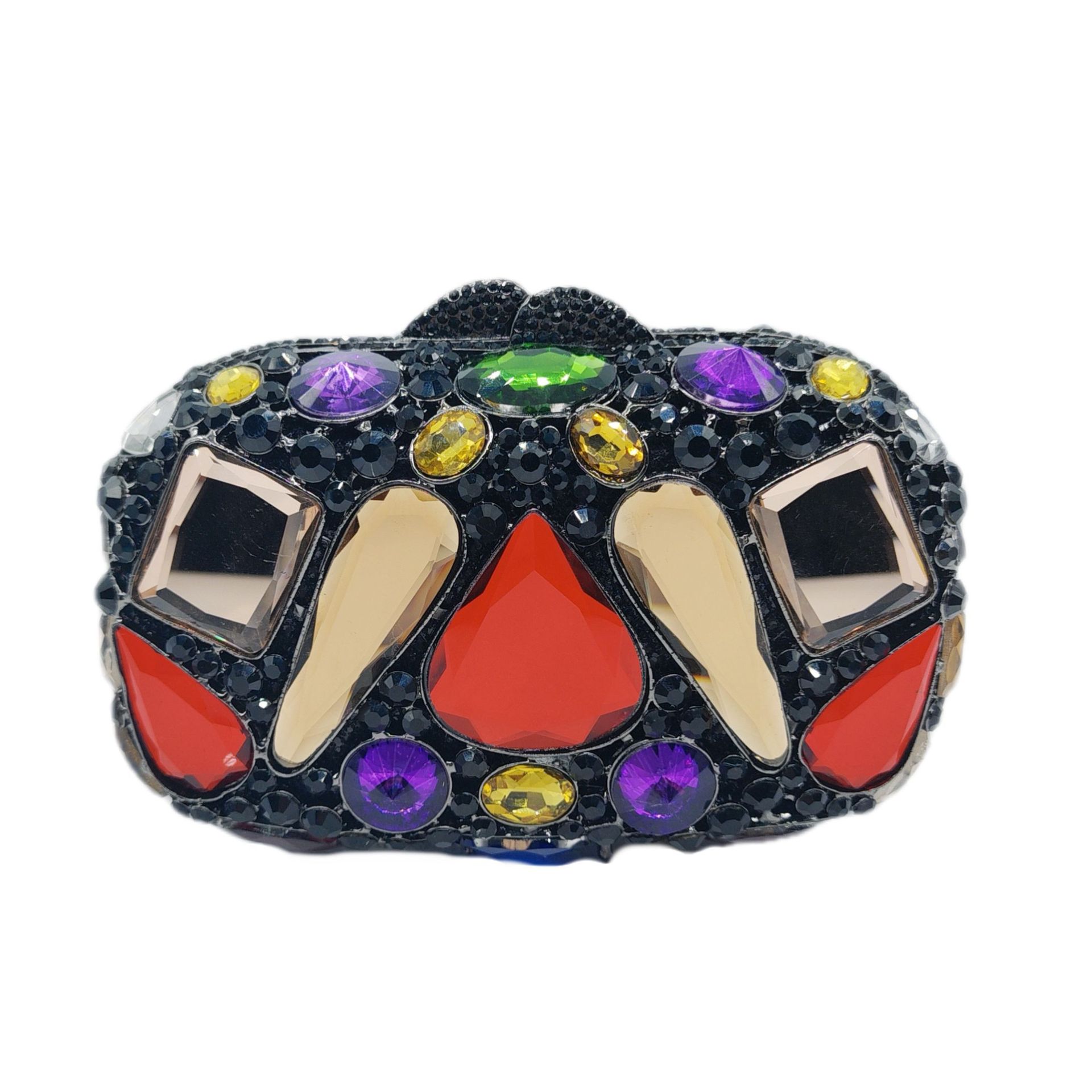 Pochette cristal diamant incrusté, chic pour femmes.