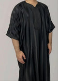 Thobe musulman brodé vert foncé homme – style arabe