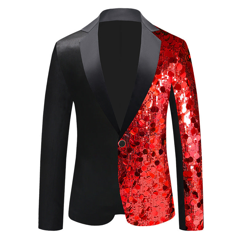 Veste de costume homme à paillettes – look scène et danse, 8 tailles, coloris flashy