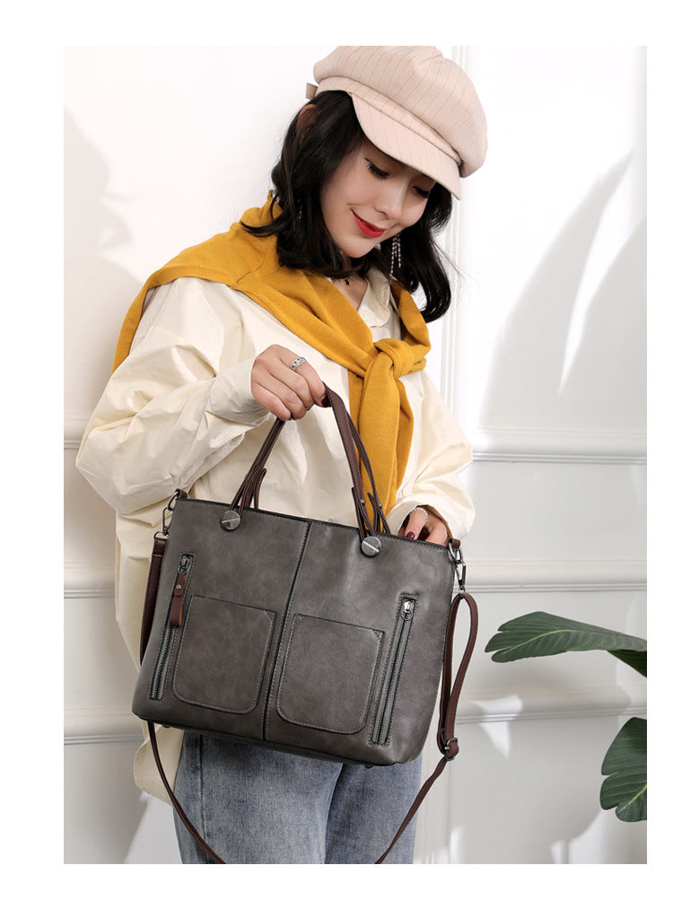 Sac à bandoulière rétro grande capacité pour femme