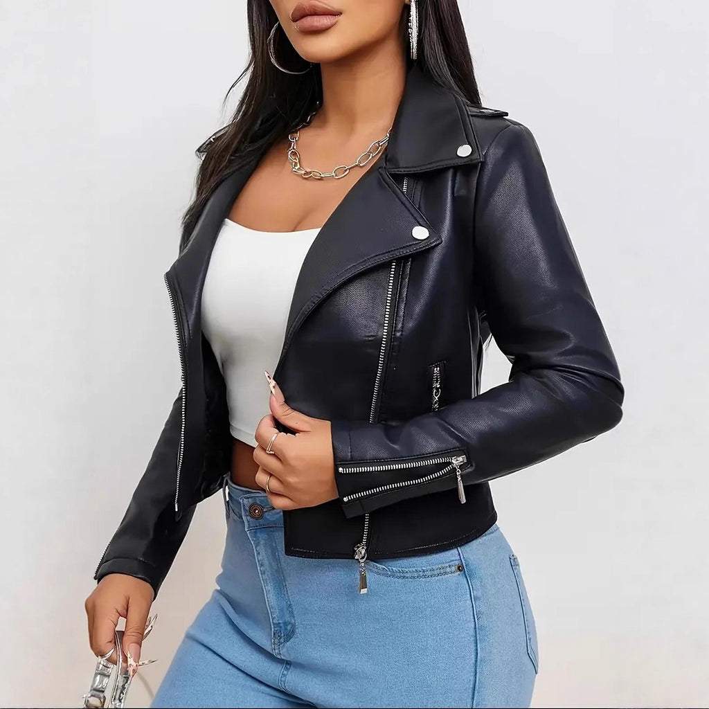 Veste Femme Noire Tendance – Manteau Streetwear Manches Longues