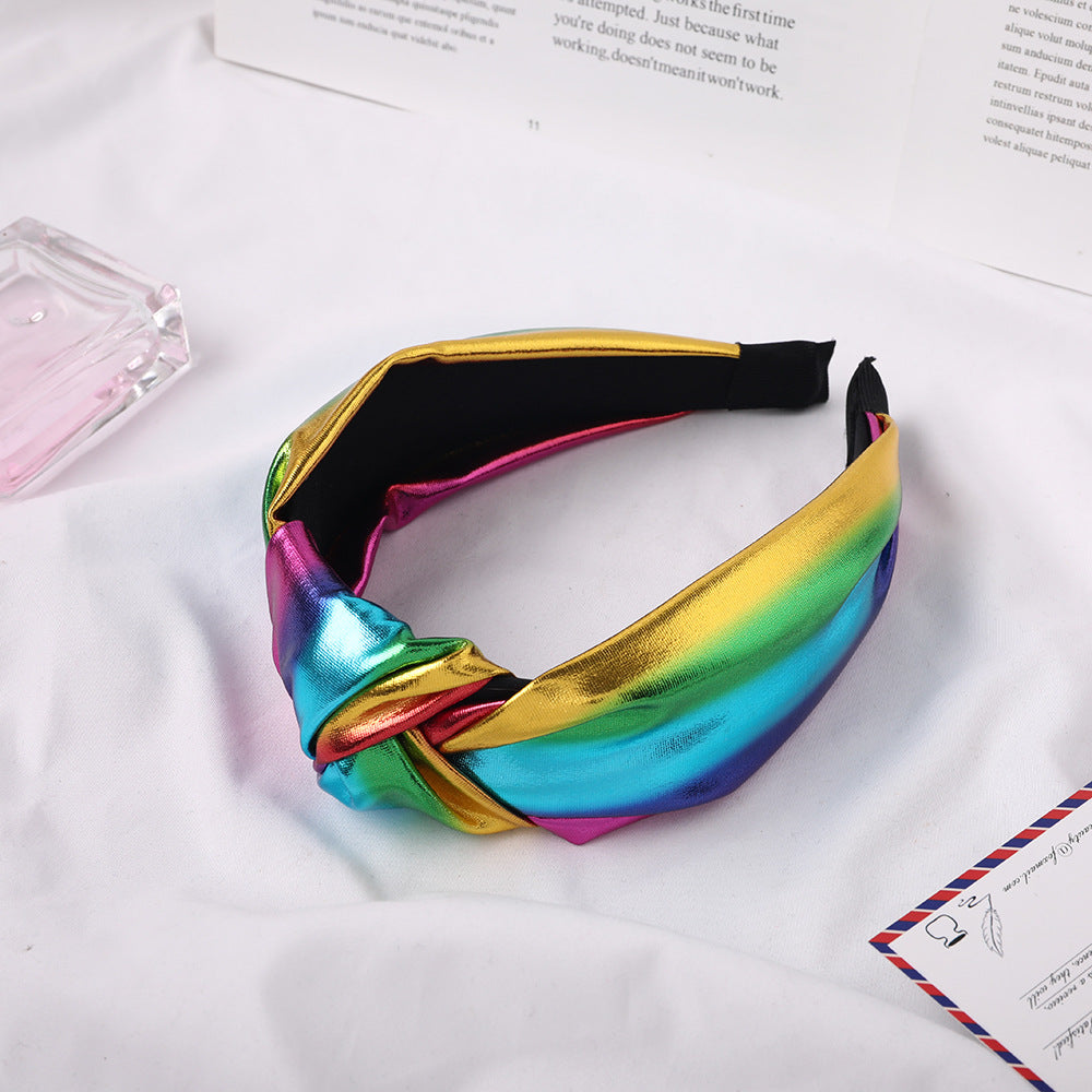 Barrette noeud tissu lumineux – Fixation douce pour cheveux