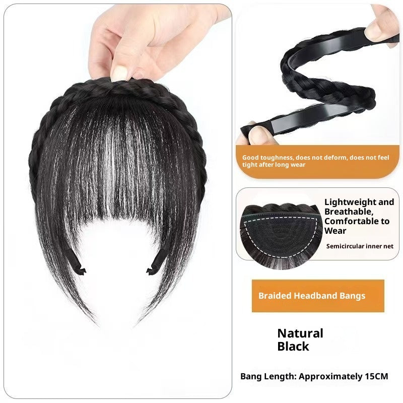 Bandes frontales frange tresse synthétique femme – fibre haute température