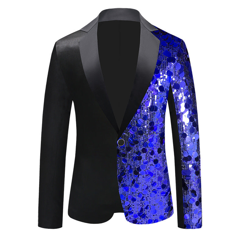 Veste de costume homme à paillettes – look scène et danse, 8 tailles, coloris flashy