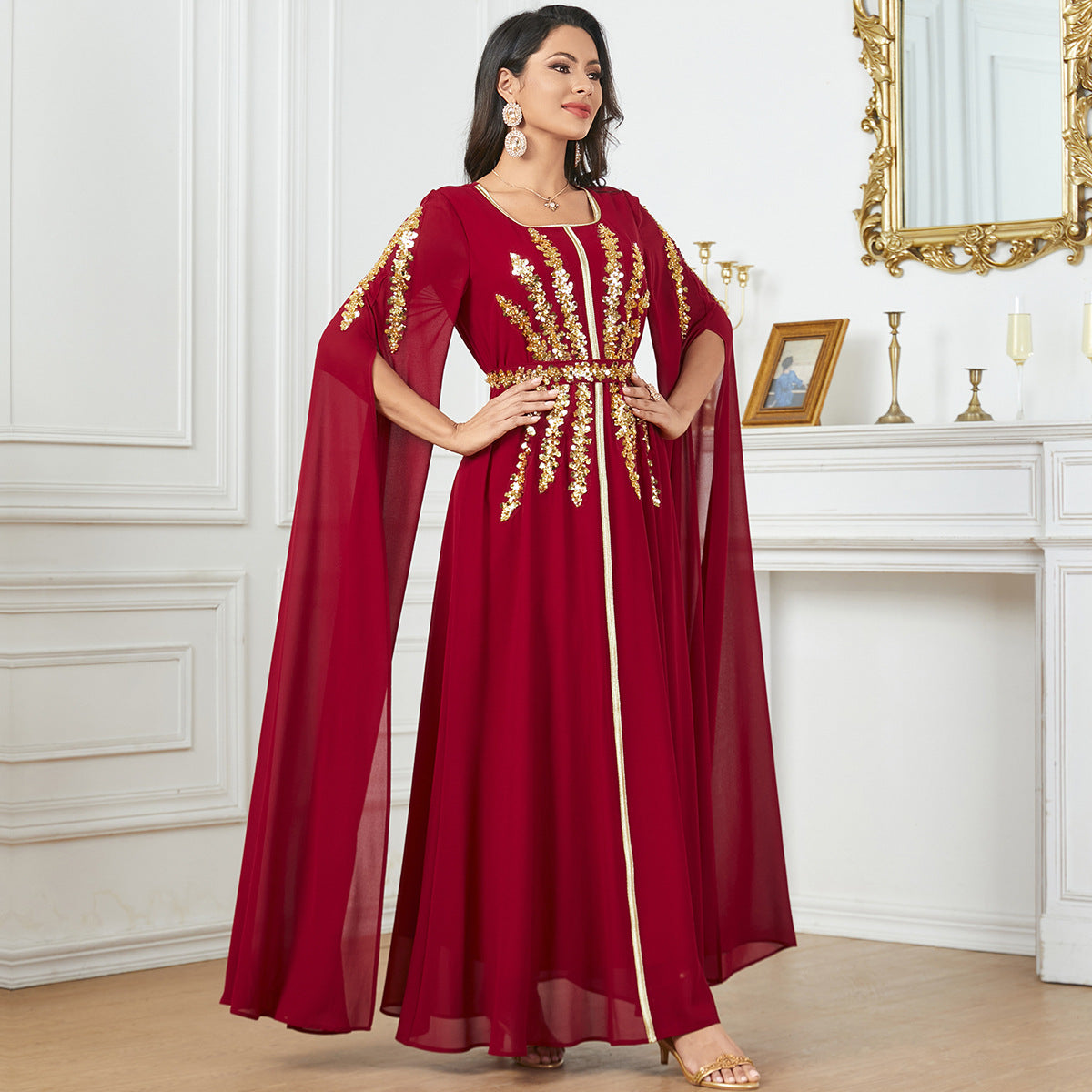 Women's Abaya Dress Long Sleeves Extra Long – Muslim Elegance