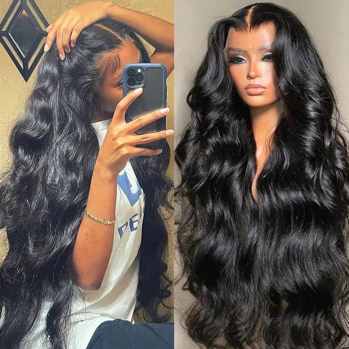 Perruque complète curly long synthetic big waves ultra-réaliste