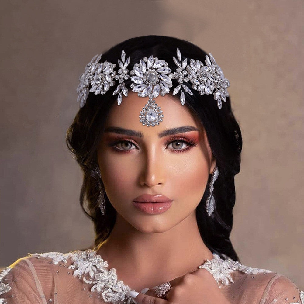 SERRE-TÊTE MARIAGE FLORAL STRASS 3D – BIJOU DE TÊTE ÉLÉGANT ARGENT/OR HP440