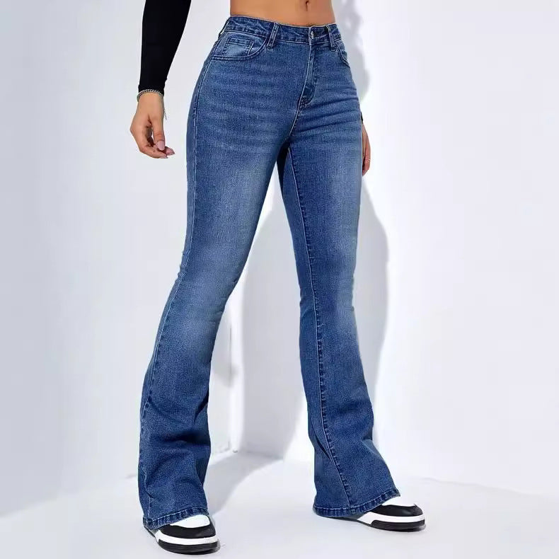 Jeans Femme Taille Haute Jambe Droite – Effet Amincissant et Flatteur Streetwear