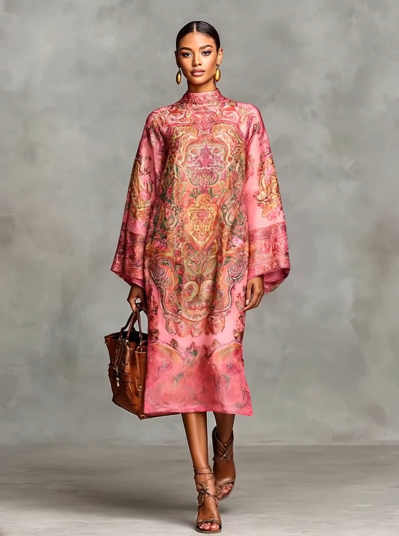 Robe flowy imprimé digital rétro frais – tendance printemps 2026