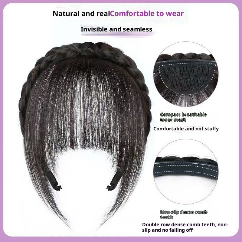 Bandes frontales frange tresse synthétique femme – fibre haute température