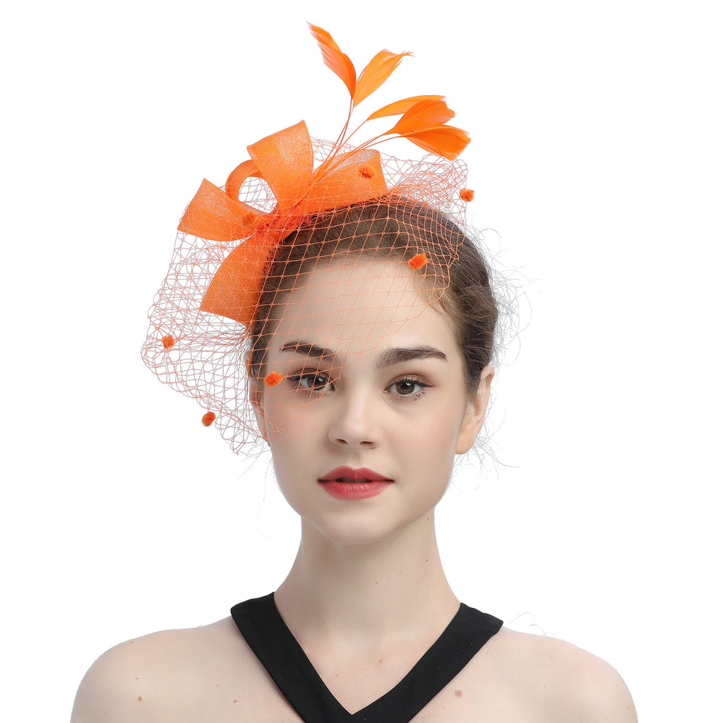 VOILE MARIÉE NOEUDS CHEVEUX CHAPEAU FASCINATEUR FLEURS FILET PAPILLONS