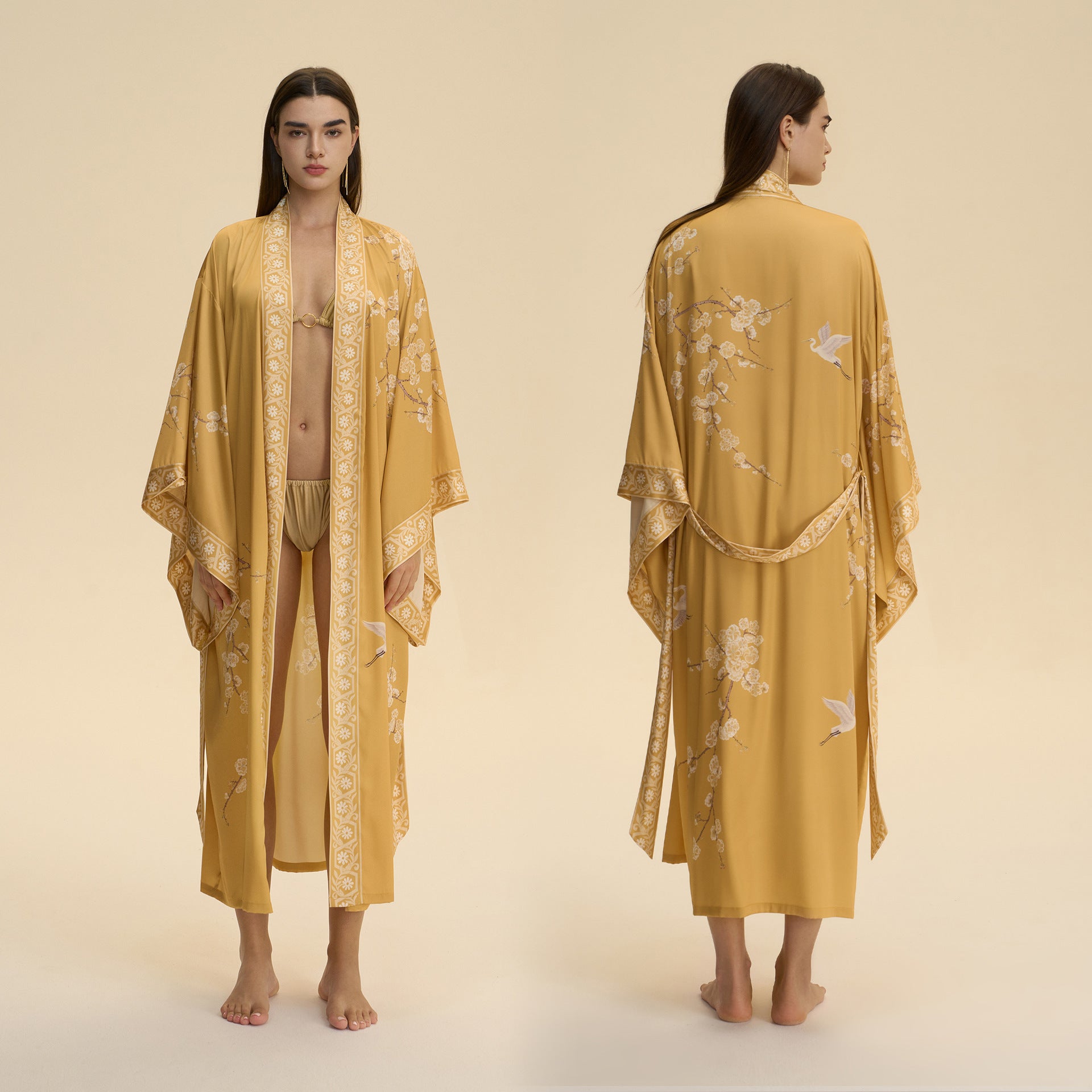 Túnica cardigan estilo kimono