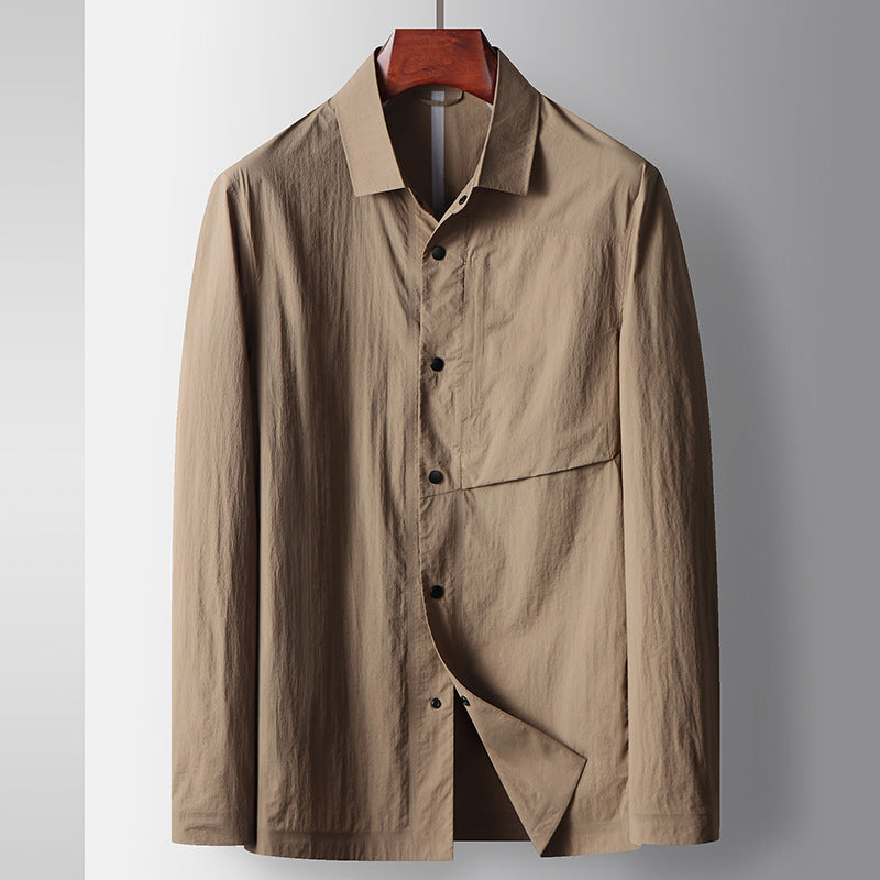 Veste col revers printemps été homme – bleu marine/gris-bleu/khaki