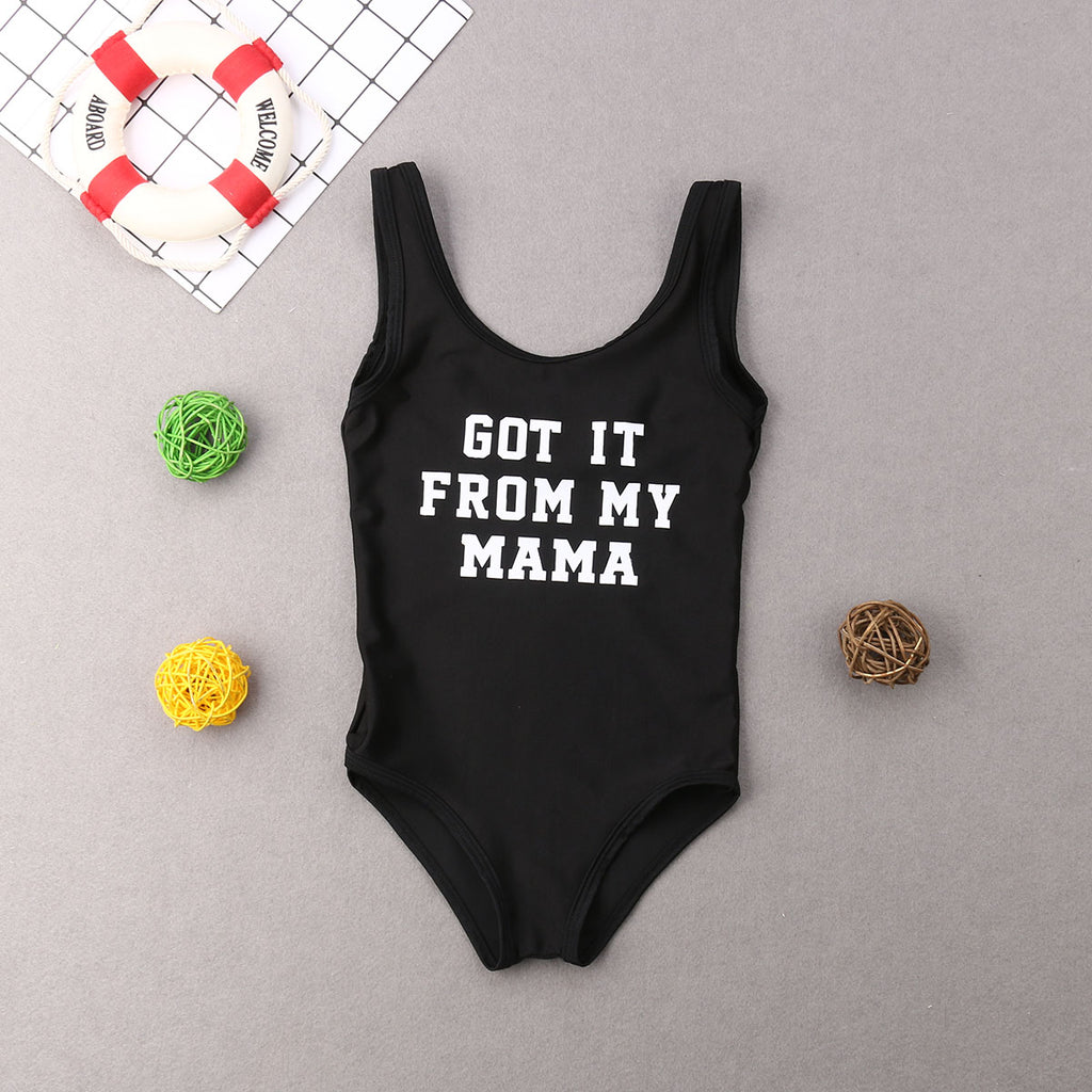 Maillot de bain parent-enfant noir milk silk – unisexe 6M-7Y + adultes