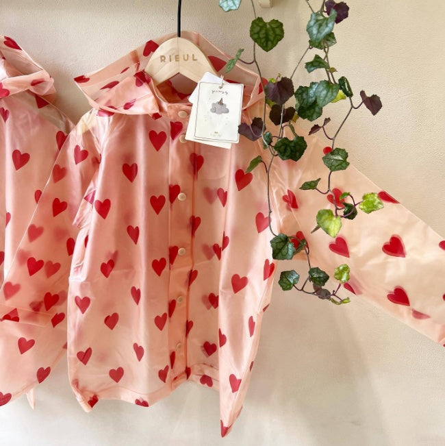 Imperméable enfant cape poncho waterproof – imprimés chat, cerise, citron et Love