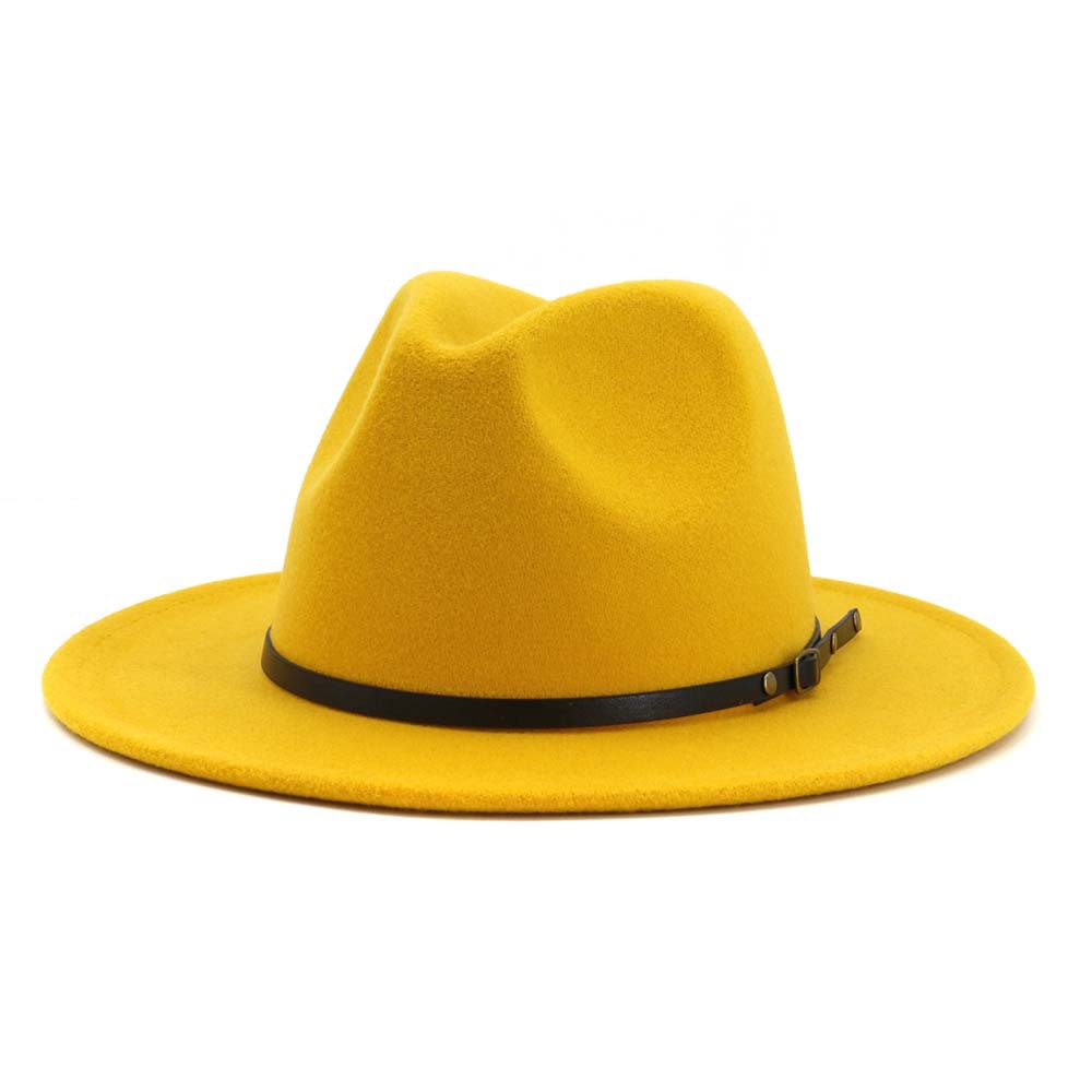 Chapeau fedora en laine automne-hiver – Fedora noir/rouge homme femme style église Panama