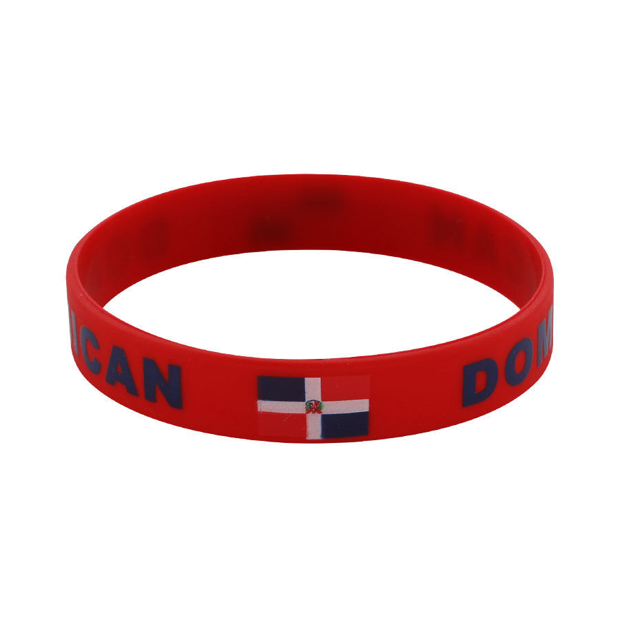 Bracelet drapeau silicone unisexe – accessoire sport 20 cm, style FIFA