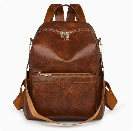 Sac à dos femme élégant uni, grande capacité pour le quotidien