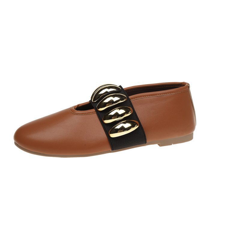 Mocassins femme personnalisés – Boucle métallique bout rond chic