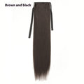 Queue de cheval longue lisse effet soie – perruque lace-up naturelle
