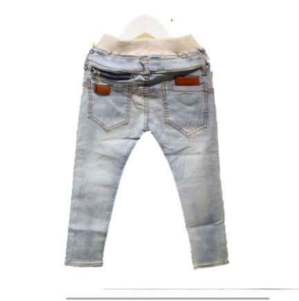 Pantalon garçon harem en denim rayé – style casual printemps et automne