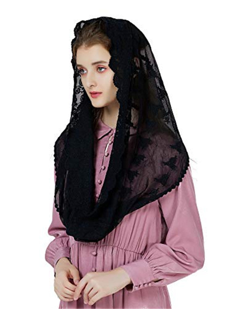 VOILE DE MARIÉE DENTELLE CHÂLE TRADITIONNEL – FLEURS MODÈLE AMOUREUX