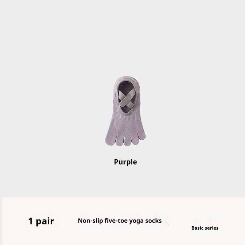 Chaussettes 5 orteils yoga femmes coton anti-glisse – cheville toutes saisons