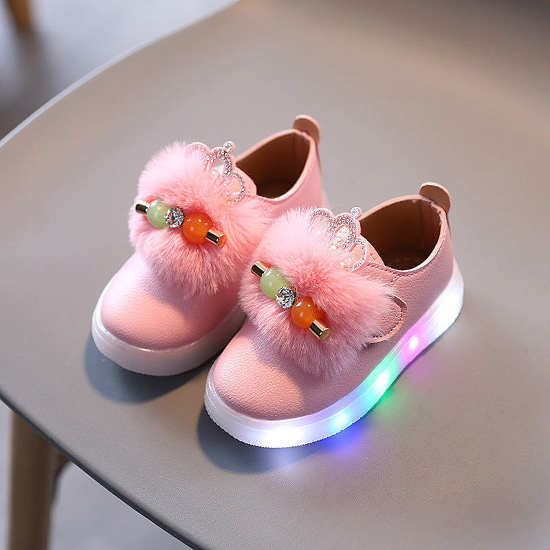 Chaussures à éclairage LED enfants, baskets skate semelle souple