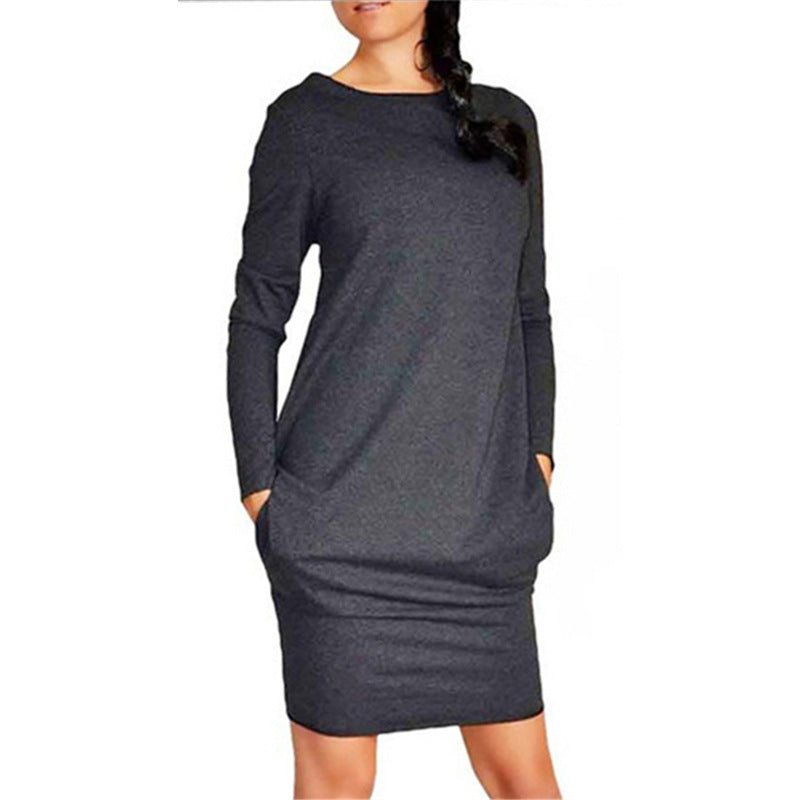 Jupe hanche unie en coton – style simple et confortable