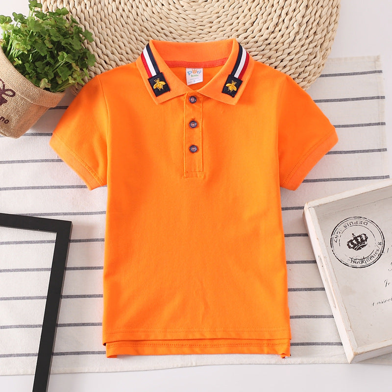 Polo enfant uni style coréen manches courtes