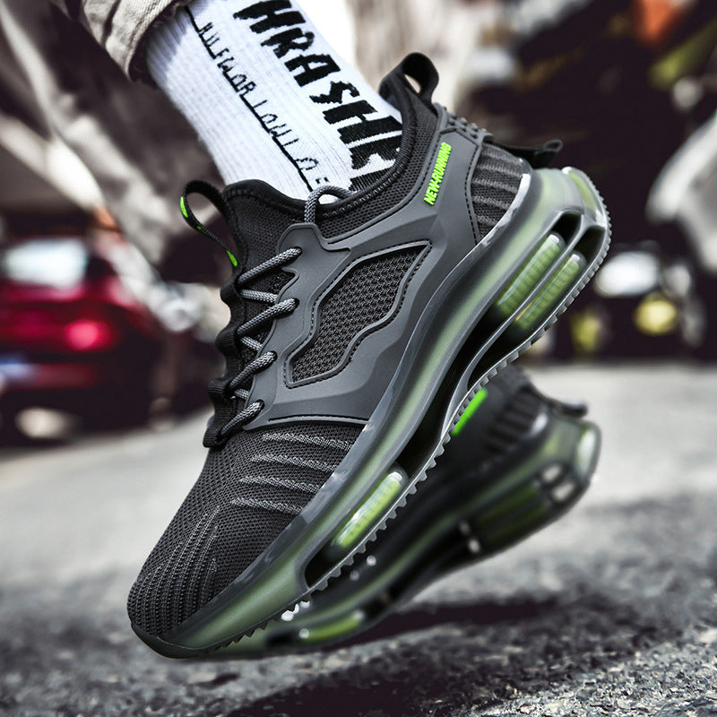 Sneakers amorti air double épaisseur, idéales pour déplacements.