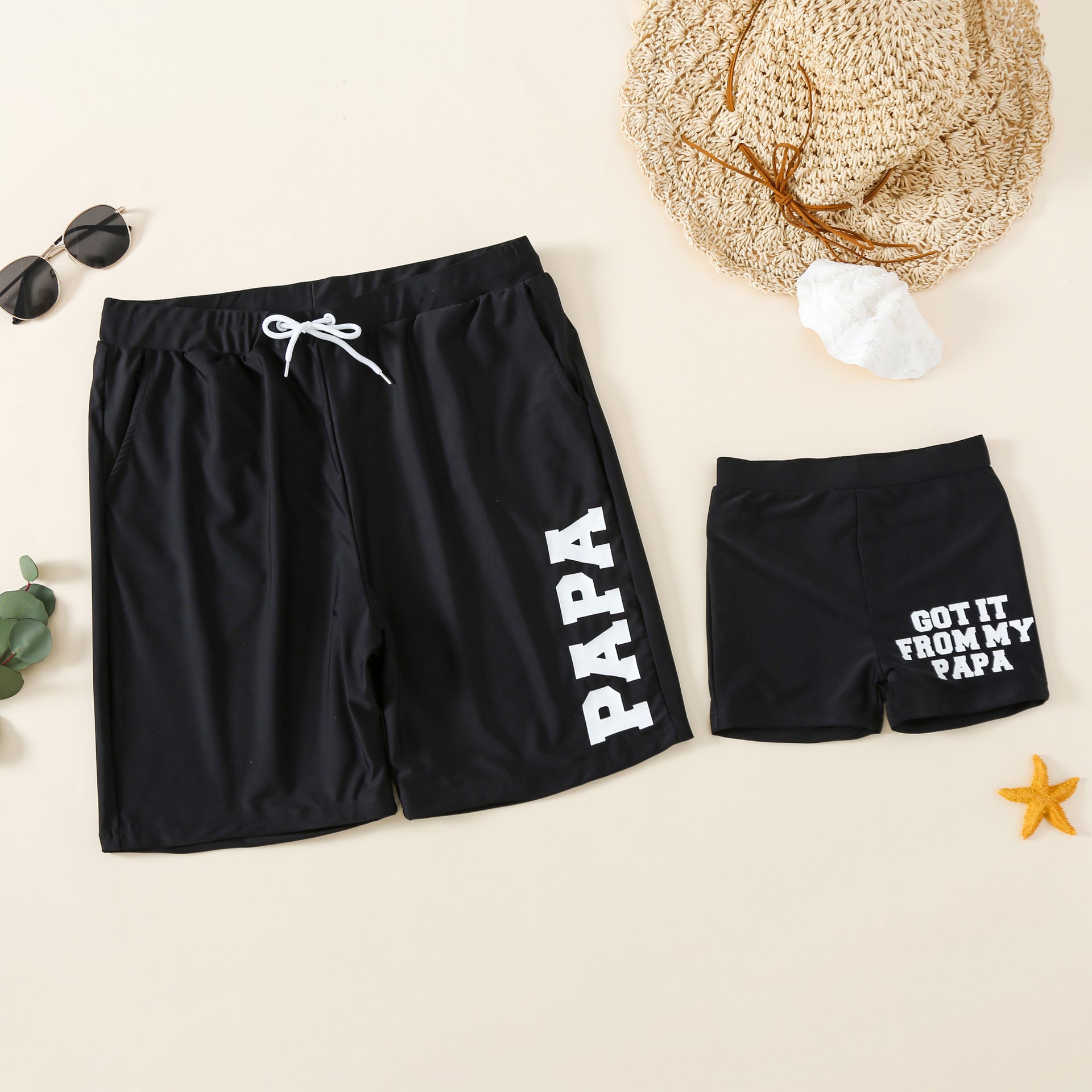 Maillot de bain parent-enfant noir milk silk – unisexe 6M-7Y + adultes