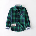Chemise garçon à carreaux manches longues slim