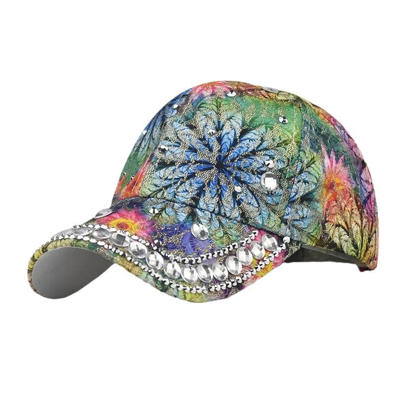 Casquette baseball yeux chat strass colorée – dentelle anti-UV japonais coréen