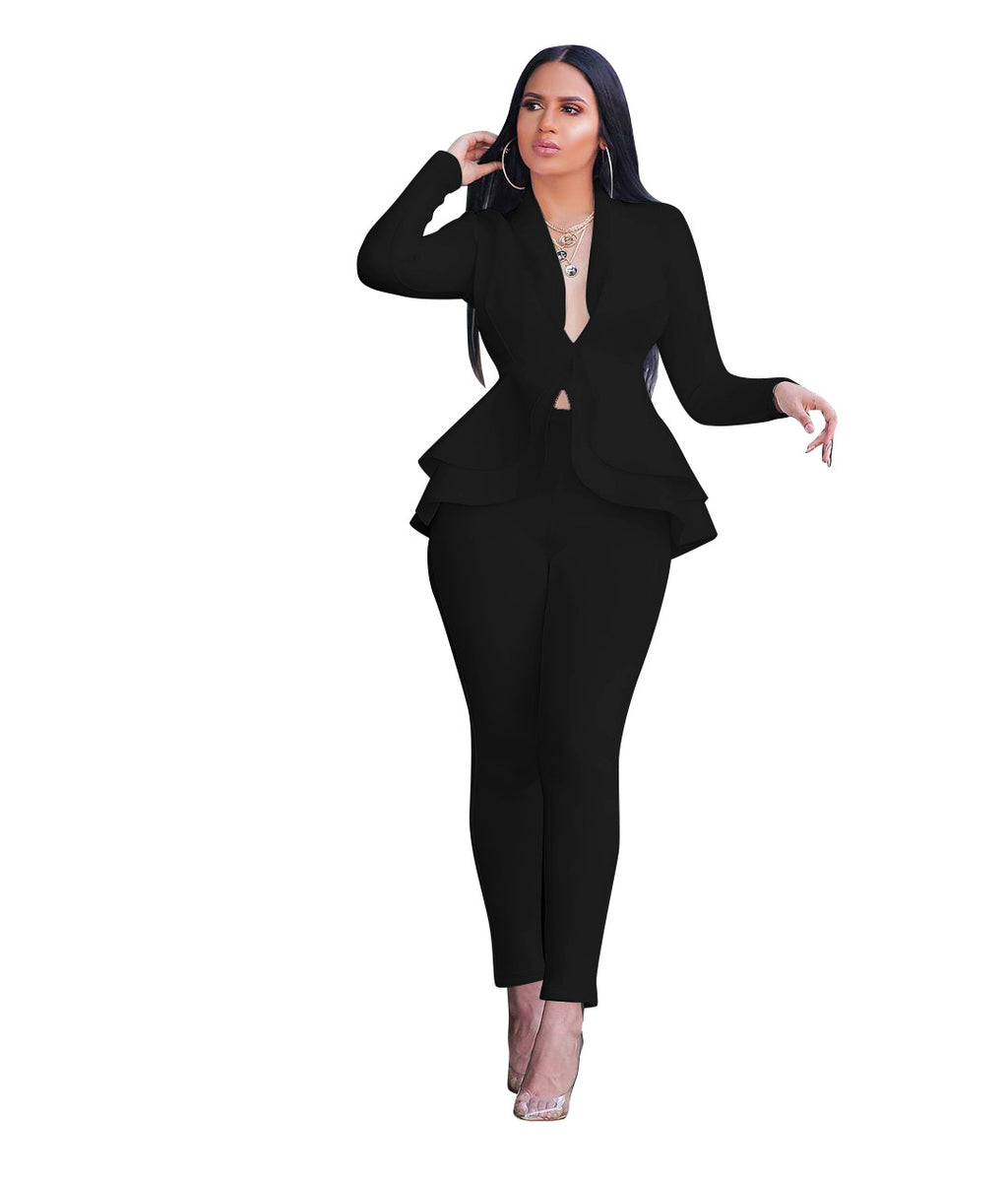 Robe d'entreprise à volants nylon – uniforme business femmes