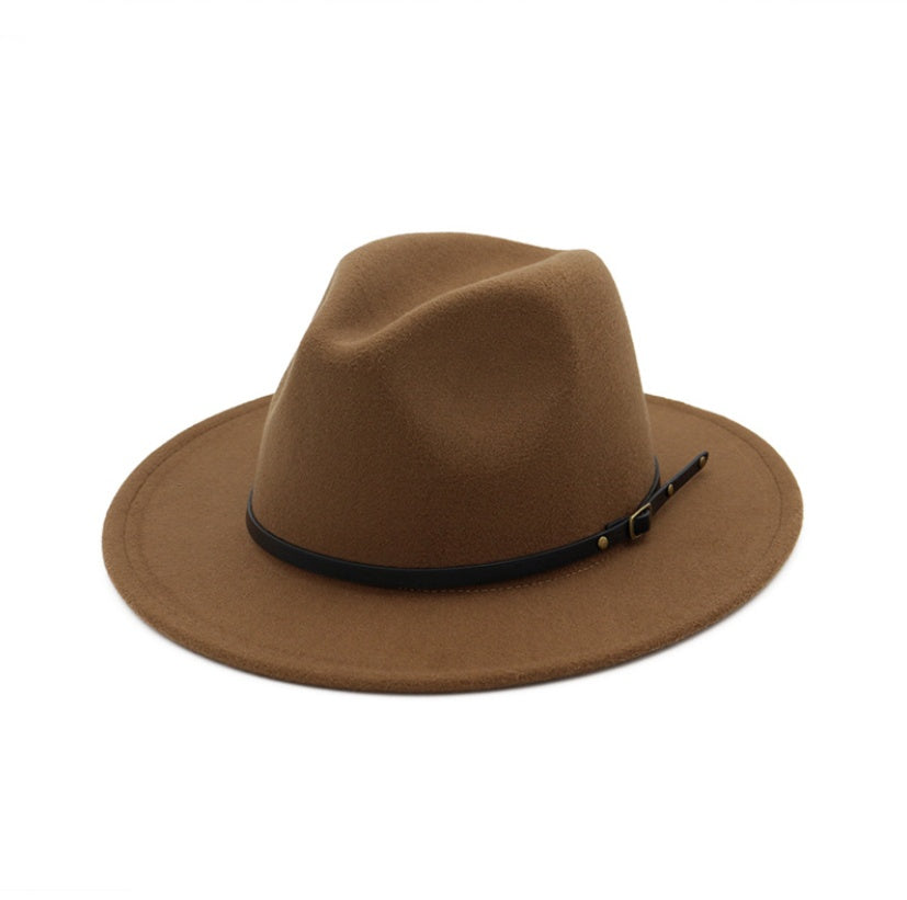 Chapeau fedora en laine automne-hiver – Fedora noir/rouge homme femme style église Panama