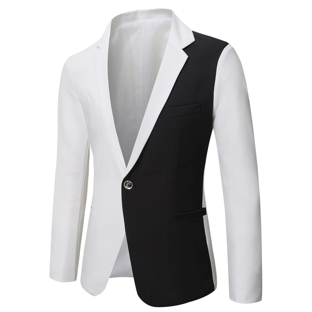 Veste costume slim fit multicolore homme – streetwear blanc/rouge/noir