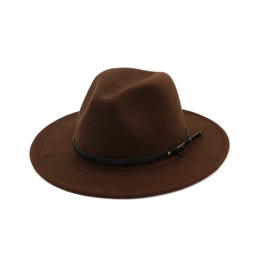 Chapeau fedora en laine automne-hiver – Fedora noir/rouge homme femme style église Panama