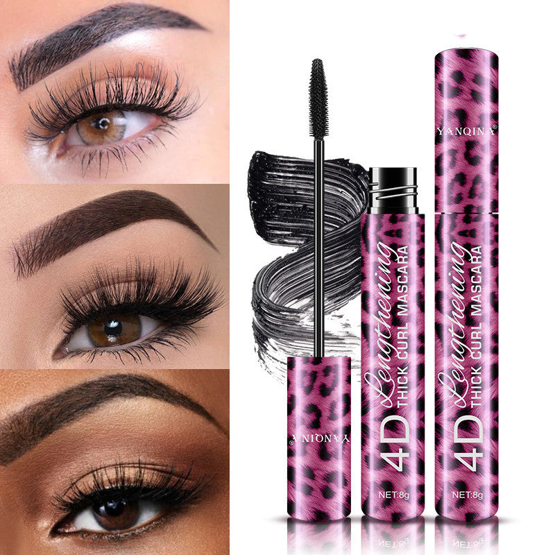 Set mascara noir + eyeliner léopard rouge 8836 – waterproof 4D volume
