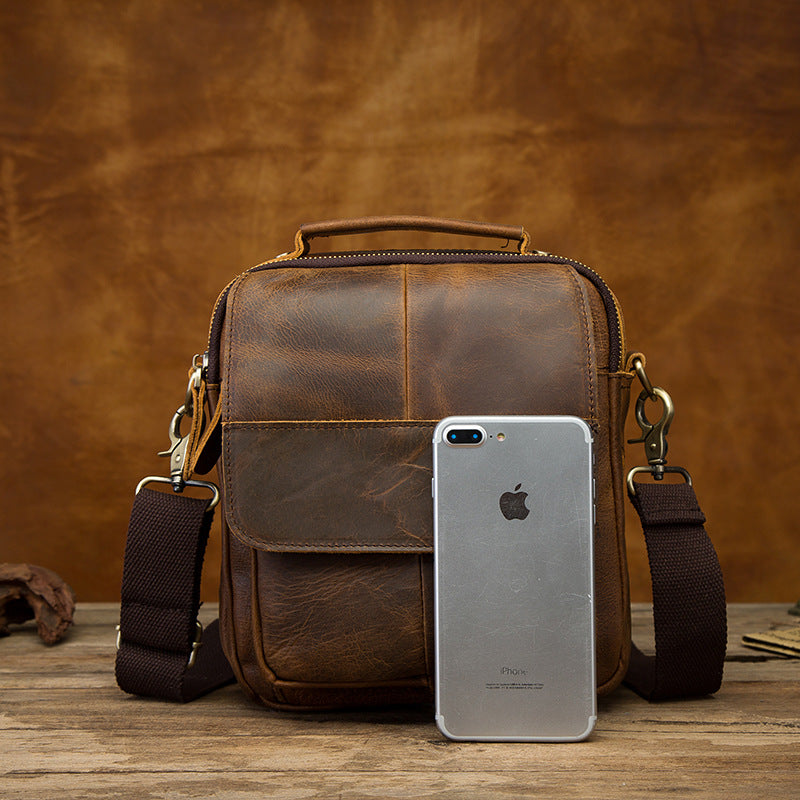 Sac Messenger cuir vachette homme – Tote élégant décontracté bandoulière cross body Original