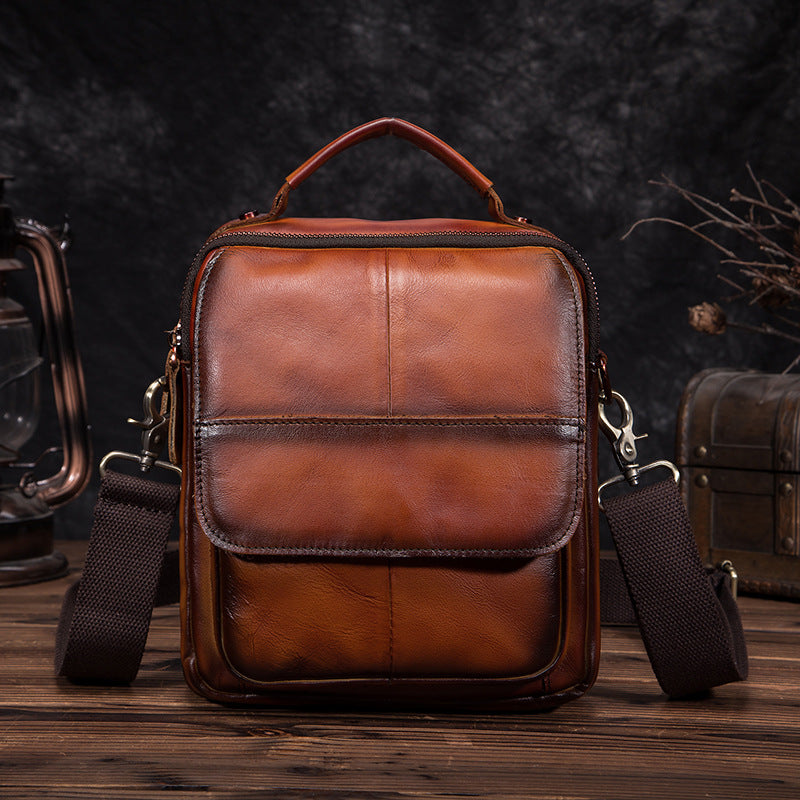 Sac Messenger cuir vachette homme – Tote élégant décontracté bandoulière cross body Original