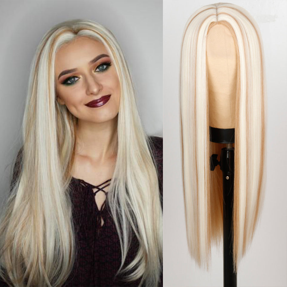 Perruque dégradé lisse longue effet ombré fade naturel