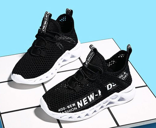 Nouvelles baskets mesh légères enfant unisexe Chaussures respirantes casual antidérapantes garçons/filles