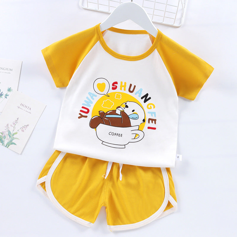 Ensemble enfant 2 pièces rayé t-shirt et short – garçon et fille