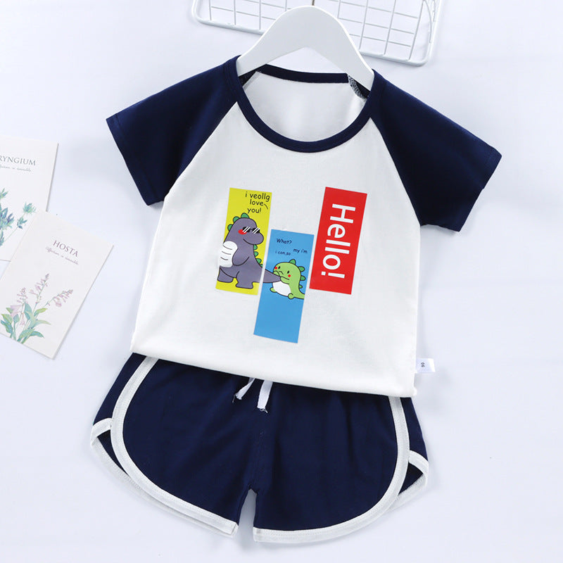 Ensemble enfant 2 pièces rayé t-shirt et short – garçon et fille