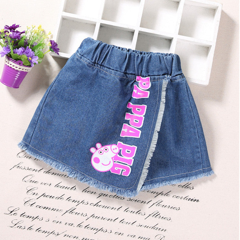 Short en denim délavé sable fille