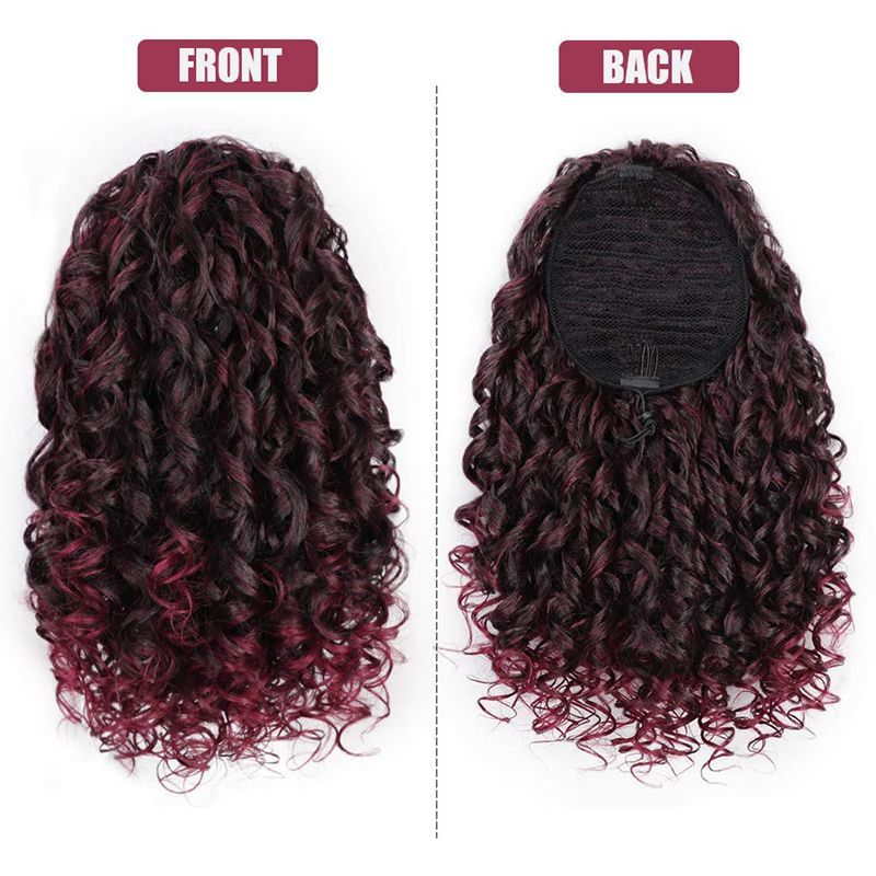 Perruque queue-de-cheval boucles crépues afro petites volume naturel